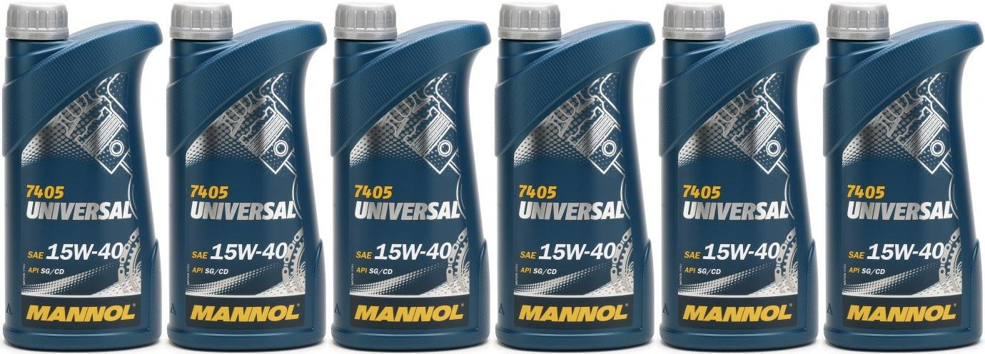 Mannol Universal 15W-40 Motoröl 6x 1l = 6 Liter