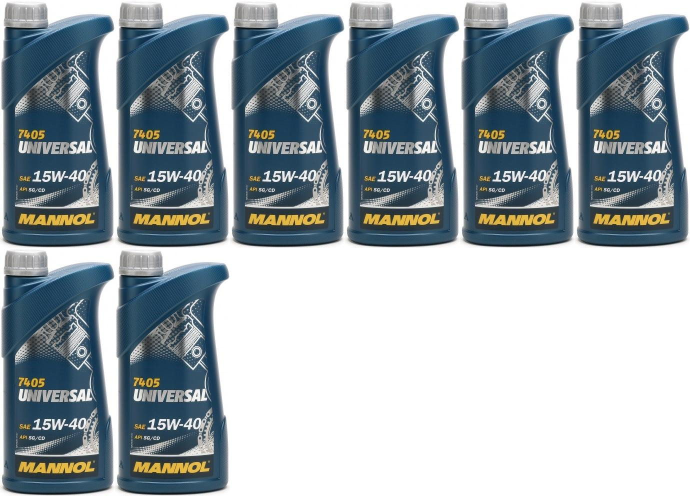 Mannol Universal 15W-40 Motoröl 8x 1l = 8 Liter