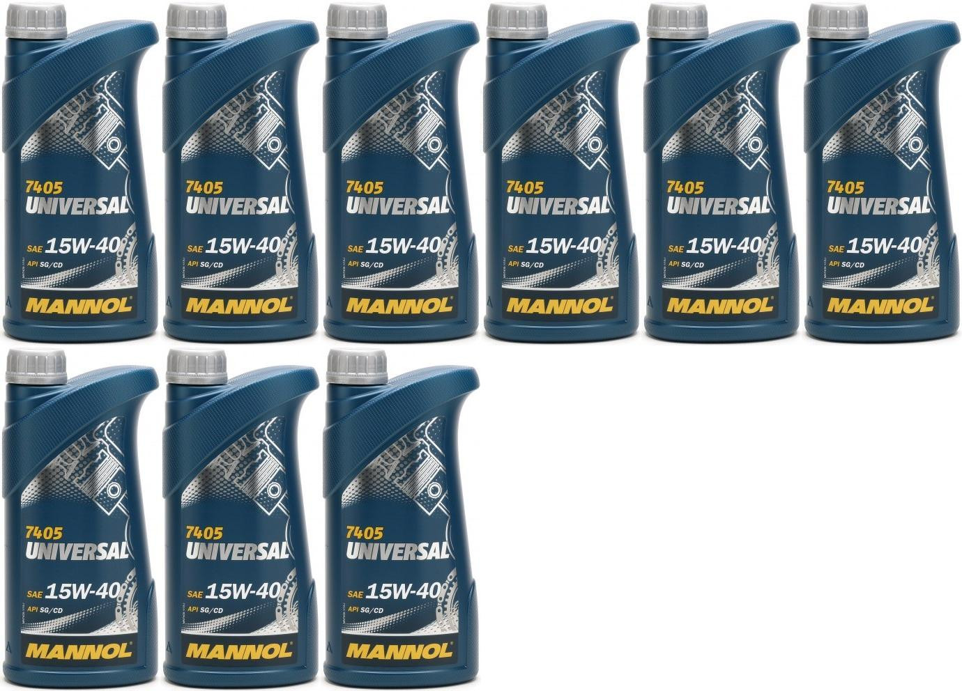 Mannol Universal 15W-40 Motoröl 9x 1l = 9 Liter