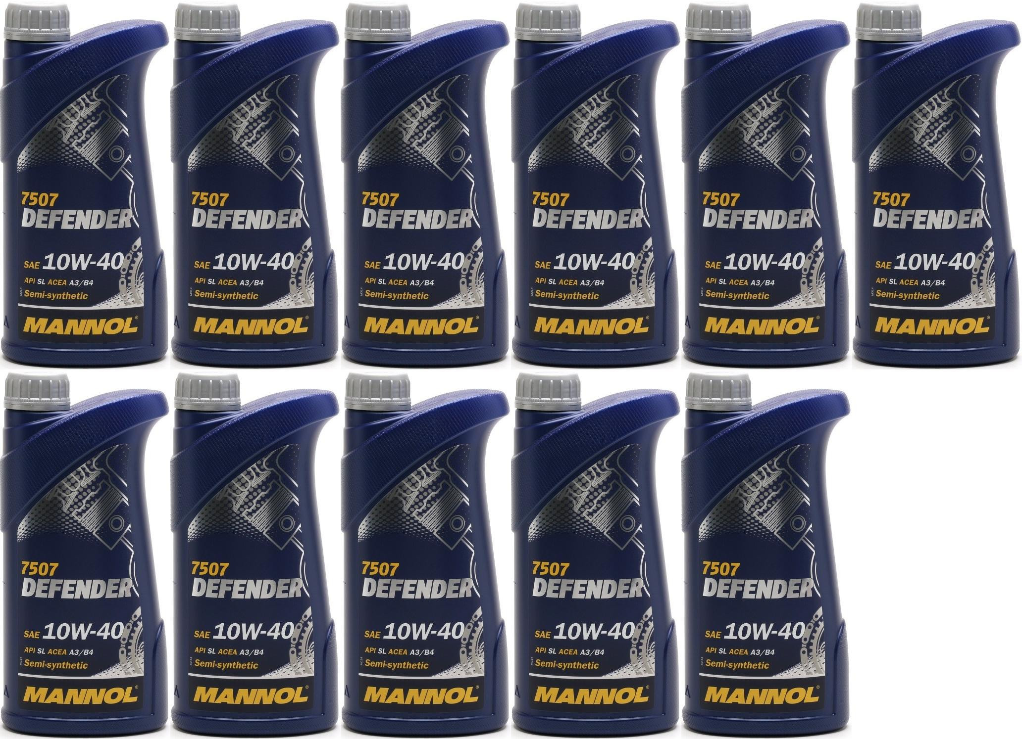 Mannol Defender 10W-40 Diesel & Benziner Motoröliter 11x 1l = 11 Liter