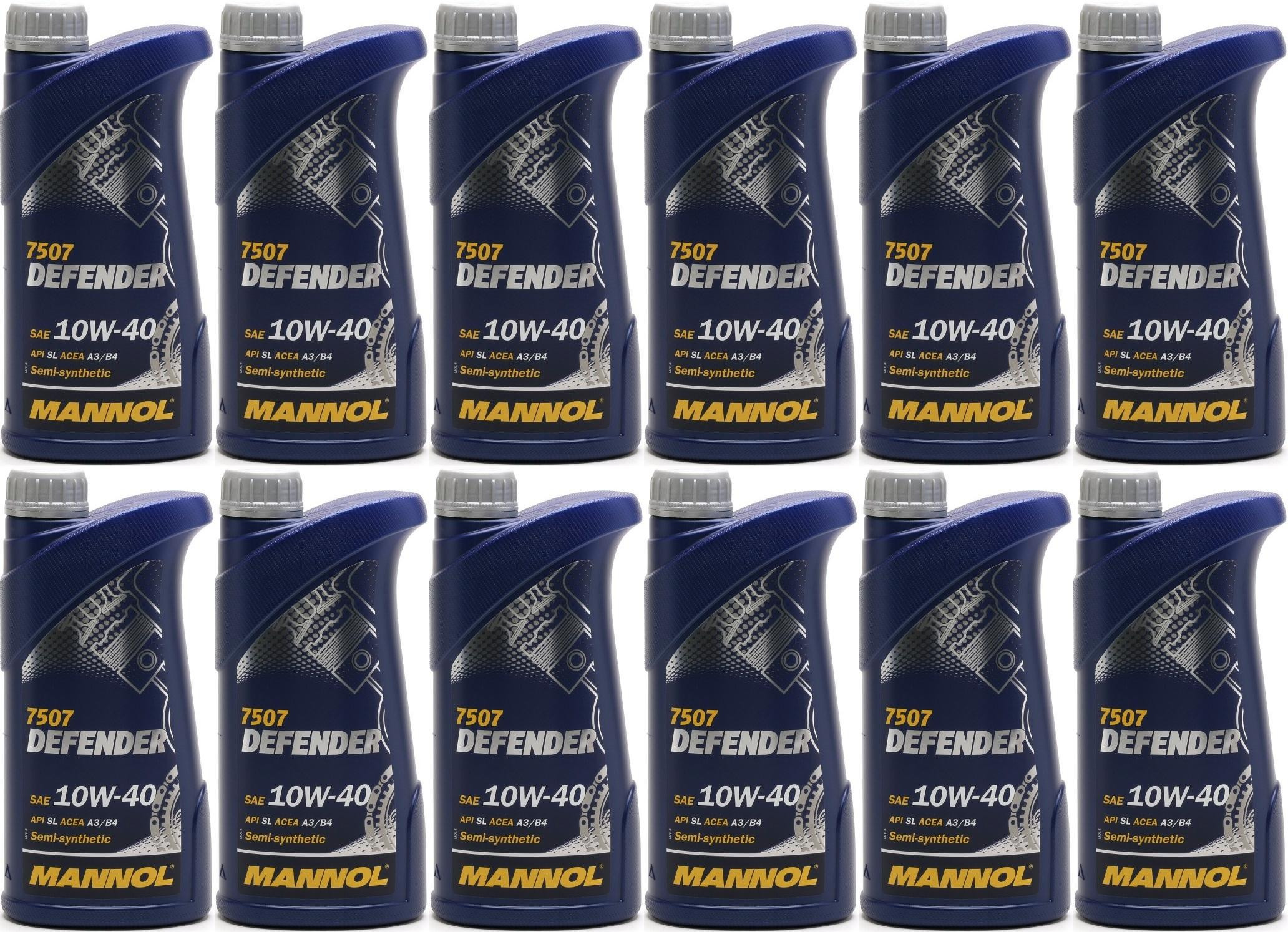 Mannol Defender 10W-40 Diesel & Benziner Motoröliter 12x 1l = 12 Liter