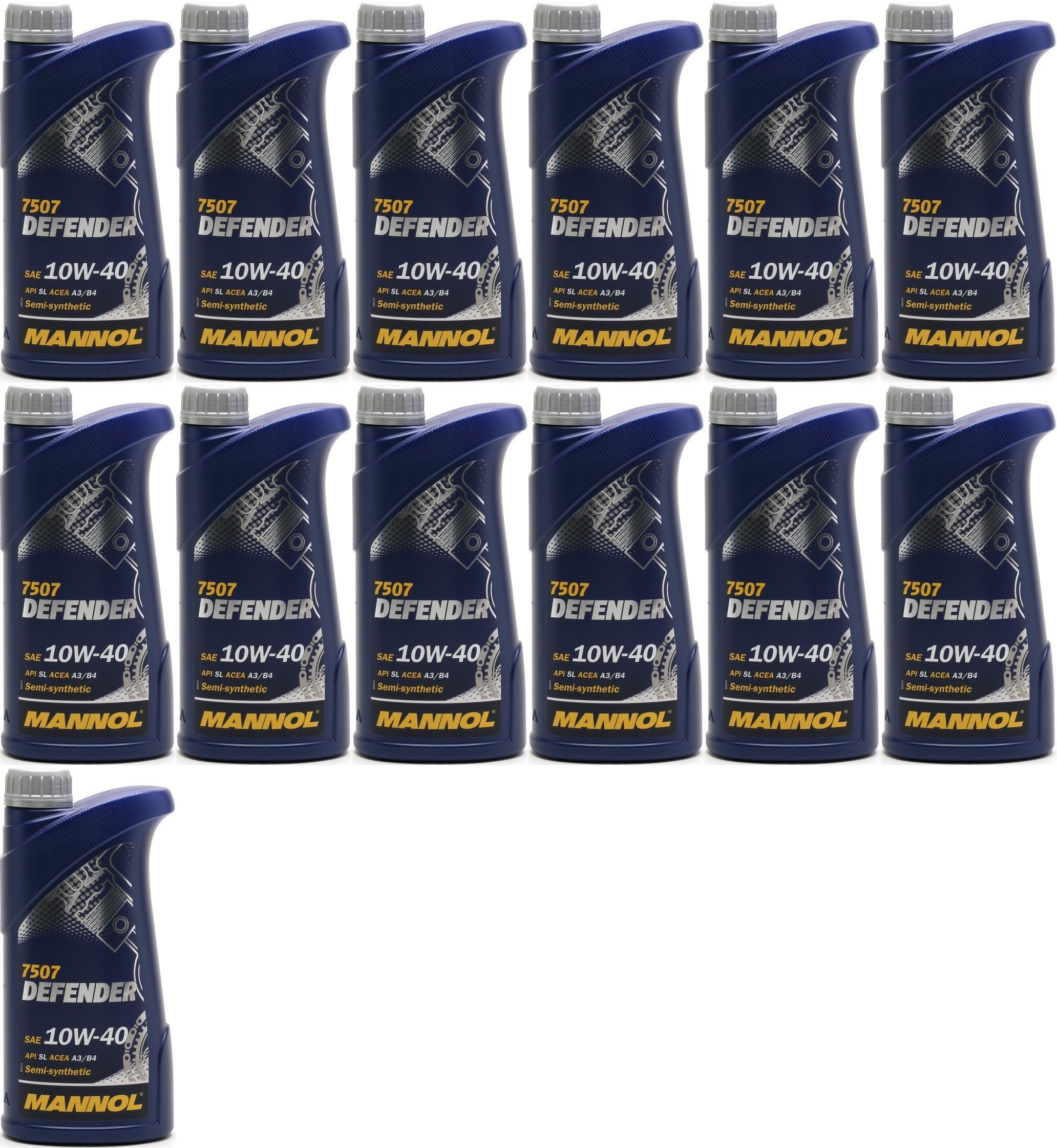 Mannol Defender 10W-40 Diesel & Benziner Motoröliter 13x 1l = 13 Liter