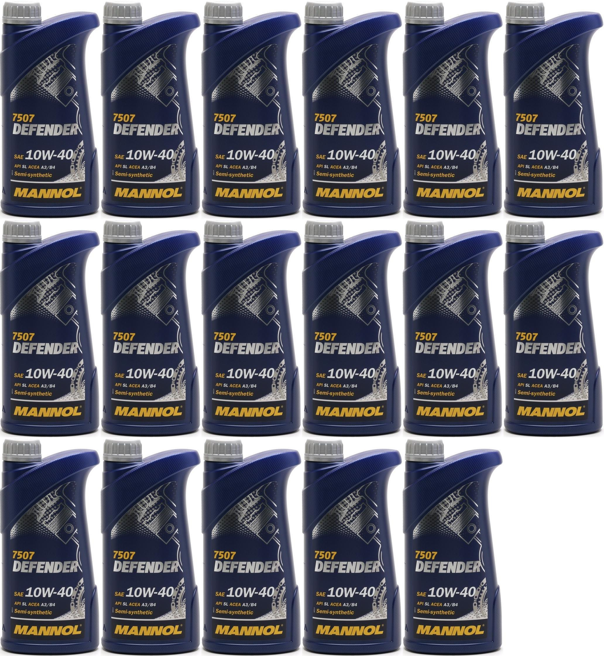 Mannol Defender 10W-40 Diesel & Benziner Motoröliter 17x 1l = 17 Liter