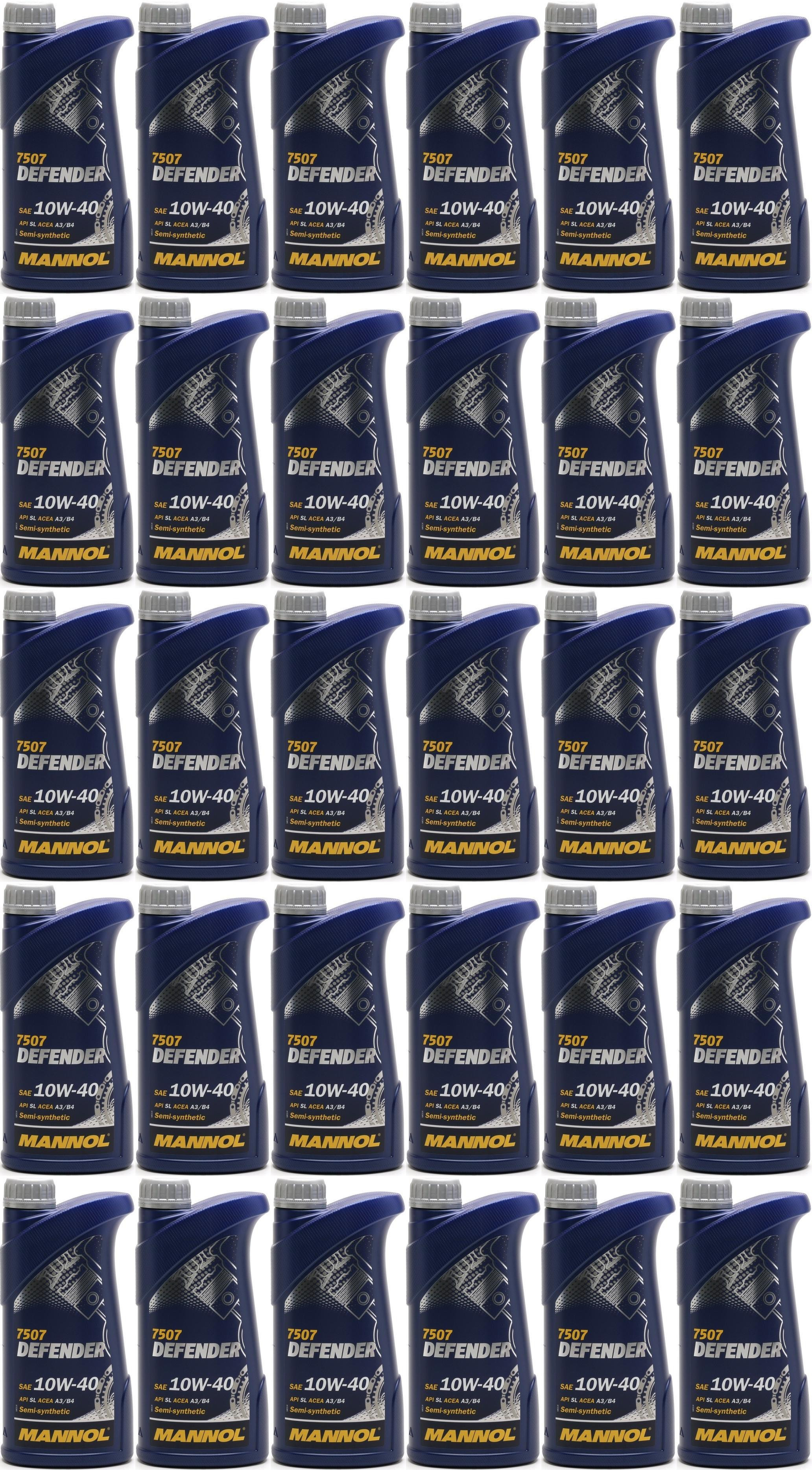 Mannol Defender 10W-40 Diesel & Benziner Motoröliter 30x 1l = 30 Liter