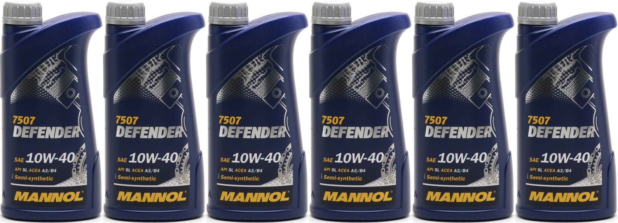 Mannol Defender 10W-40 Diesel & Benziner Motoröliter 6x 1l = 6 Liter
