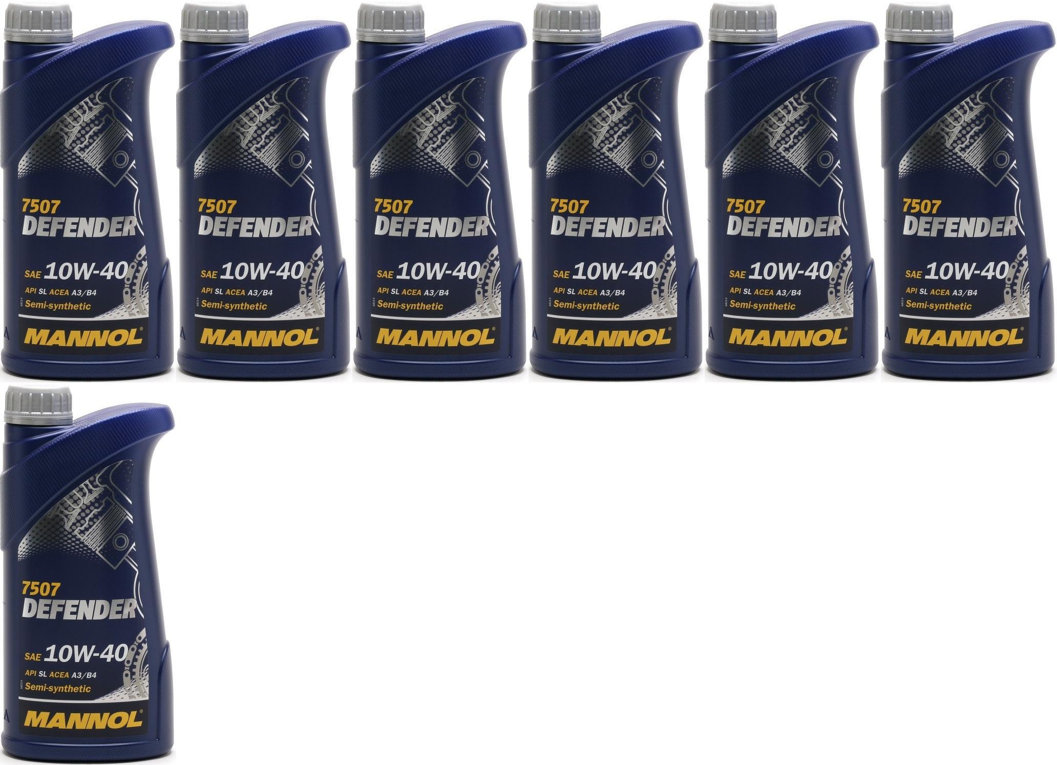 Mannol Defender 10W-40 Diesel & Benziner Motoröliter 7x 1l = 7 Liter