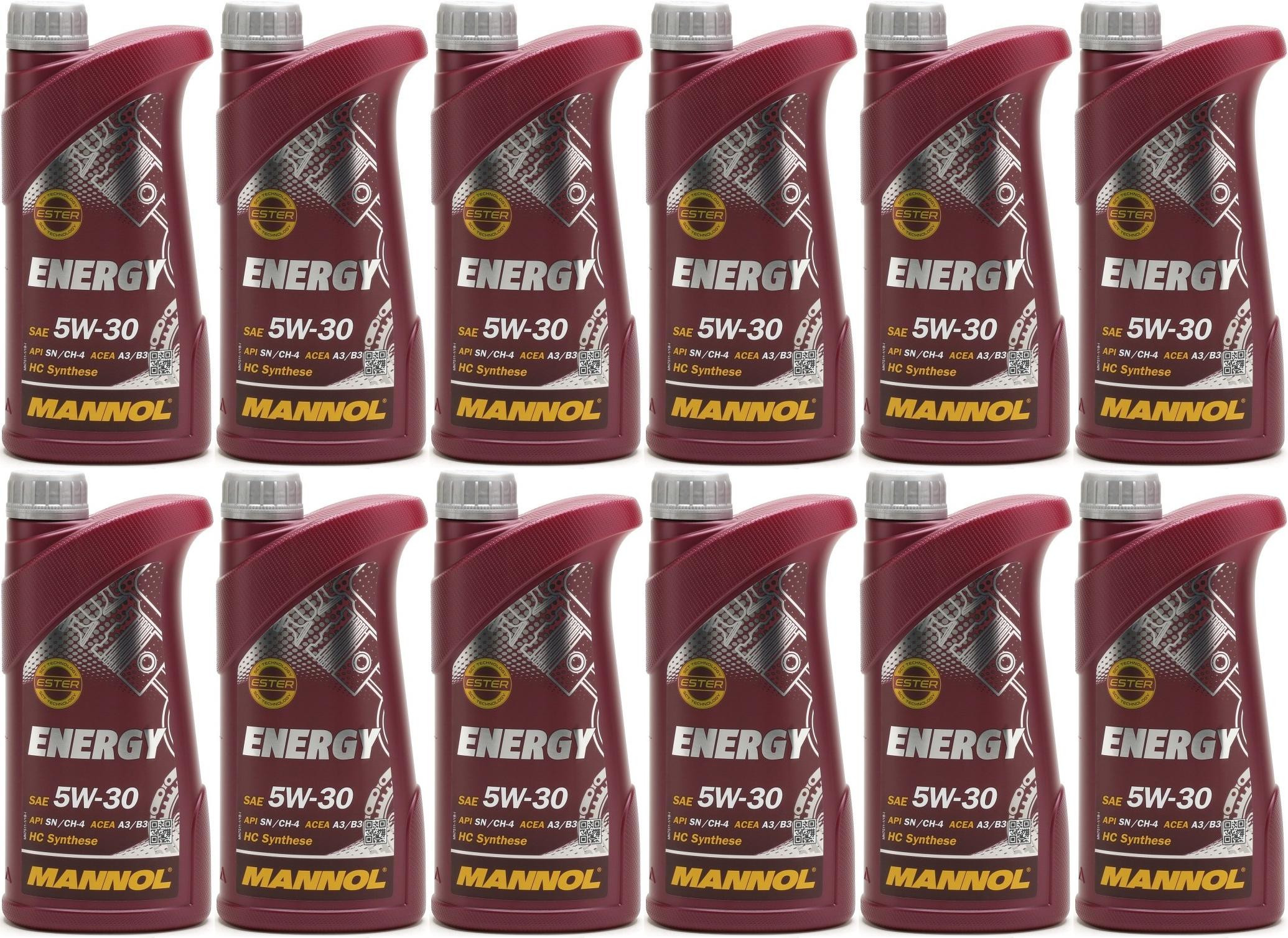 MANNOL Energy 5W-30 Motoröl 12x 1l = 12 Liter