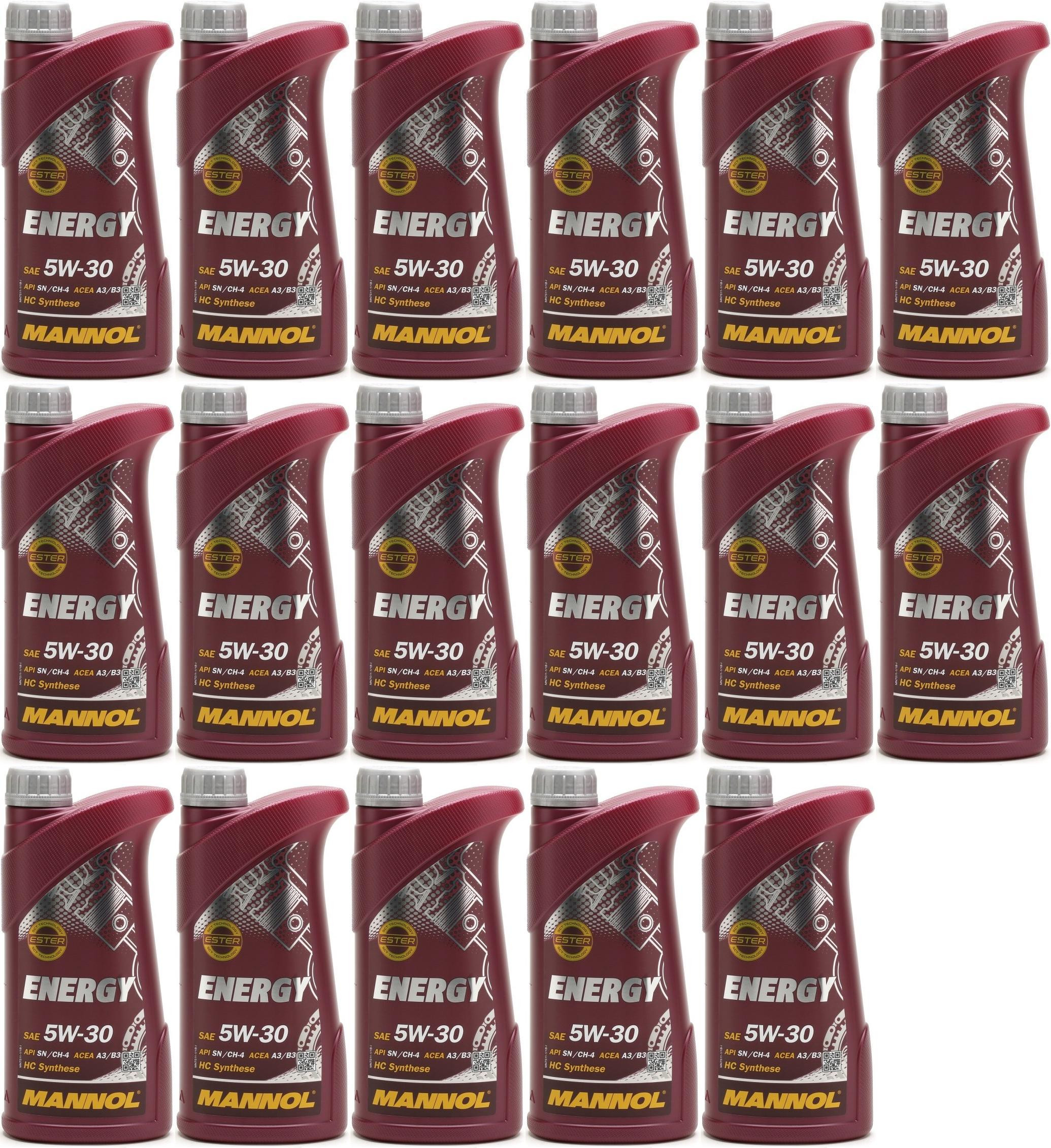 MANNOL Energy 5W-30 Motoröl 17x 1l = 17 Liter