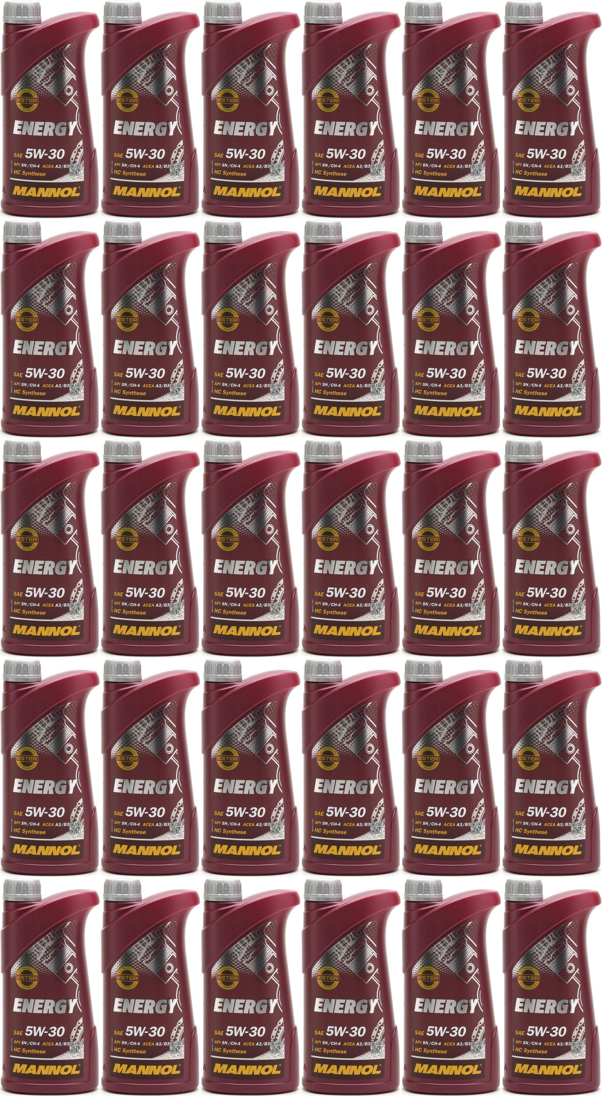 MANNOL Energy 5W-30 Motoröl 30x 1l = 30 Liter