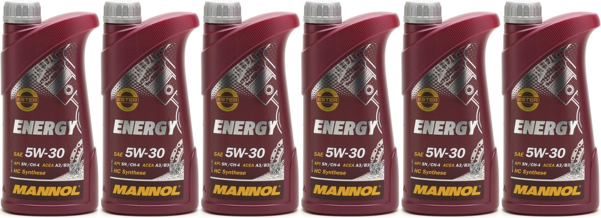 MANNOL Energy 5W-30 Motoröl 6x 1l = 6 Liter