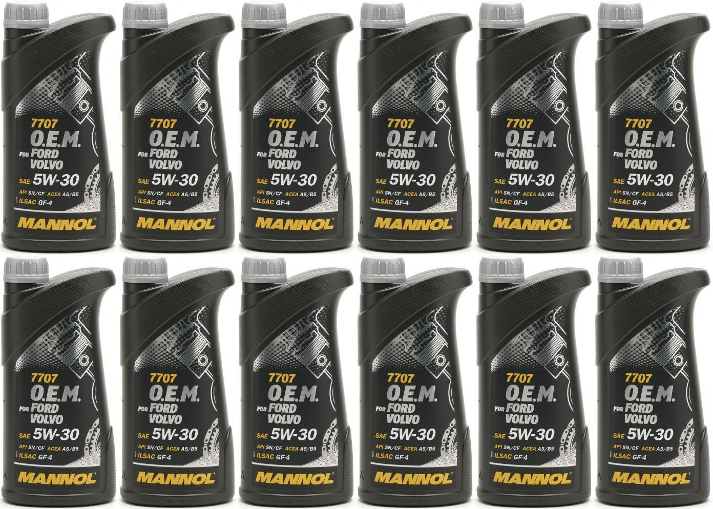 MANNOL 7707 O.E.M. 5W-30 Motoröl (Volvo/Ford) 12x 1l = 12 Liter