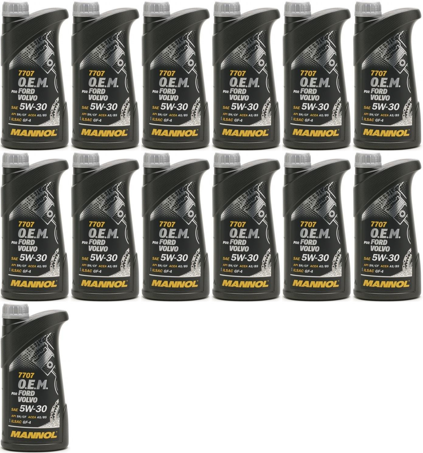 MANNOL 7707 O.E.M. 5W-30 Motoröl (Volvo/Ford) 13x 1l = 13 Liter