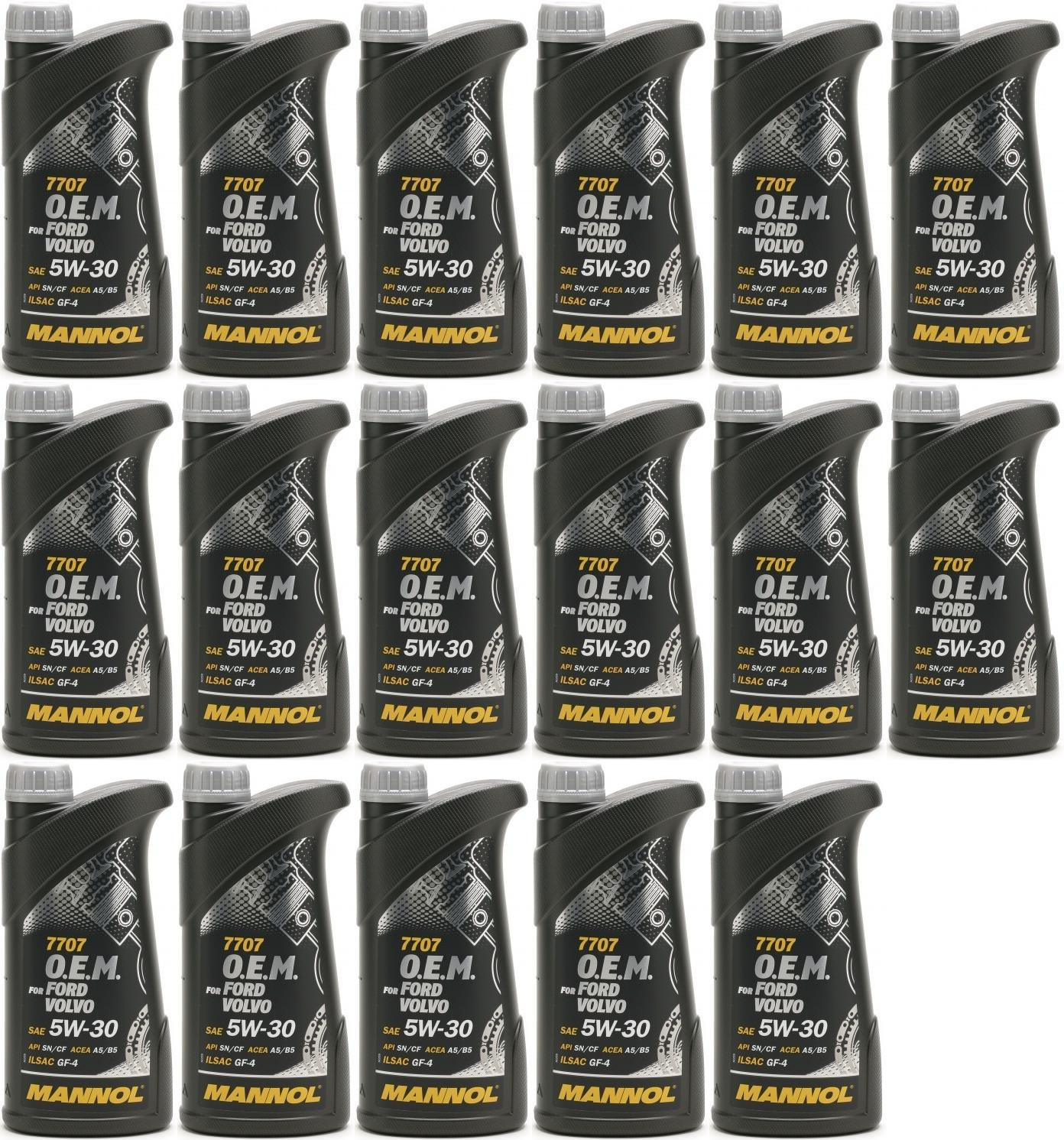 MANNOL 7707 O.E.M. 5W-30 Motoröl (Volvo/Ford) 17x 1l = 17 Liter