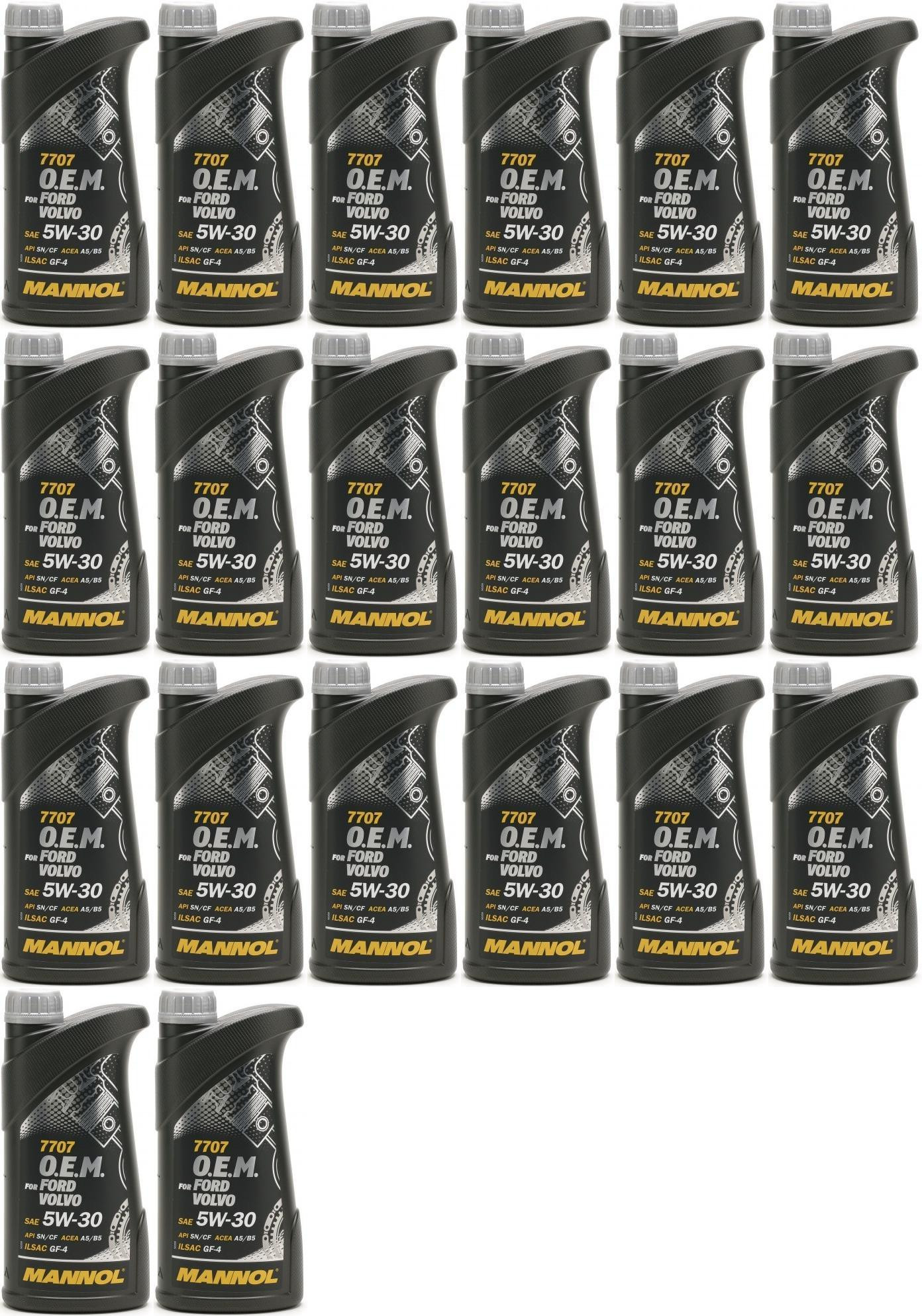 MANNOL 7707 O.E.M. 5W-30 Motoröl (Volvo/Ford) 20x 1l = 20 Liter