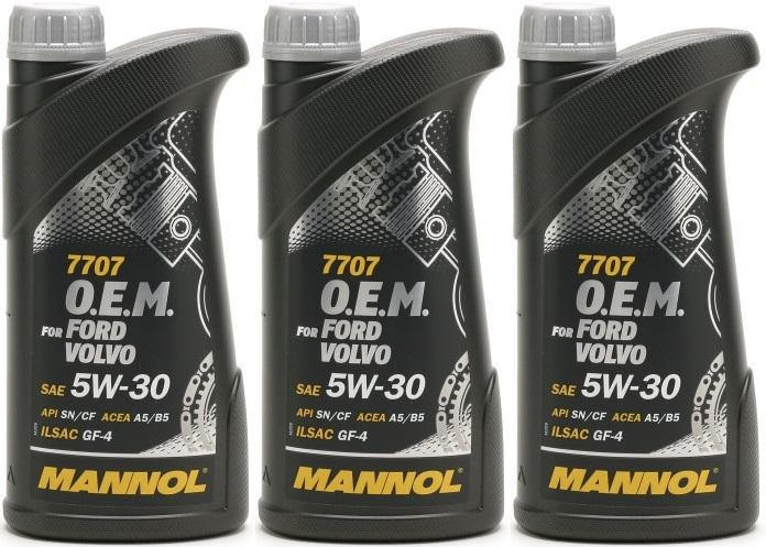 MANNOL 7707 O.E.M. 5W-30 Motoröl (Volvo/Ford) 3x 1l = 3 Liter