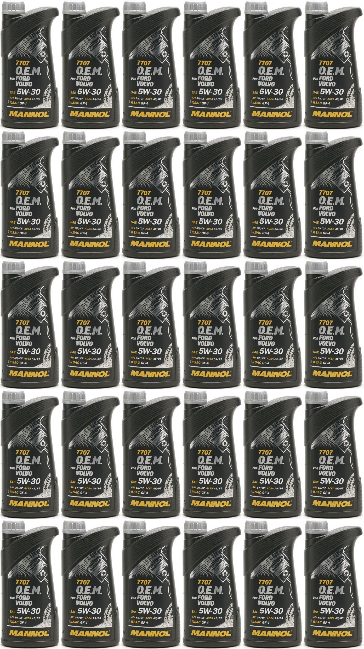 MANNOL 7707 O.E.M. 5W-30 Motoröl (Volvo/Ford) 30x 1l = 30 Liter