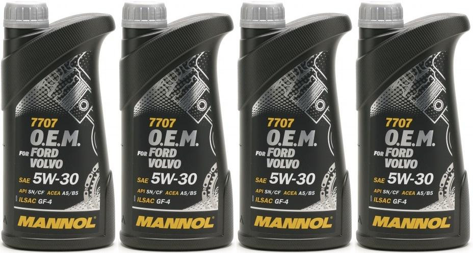 MANNOL 7707 O.E.M. 5W-30 Motoröl (Volvo/Ford) 4x 1l = 4 Liter