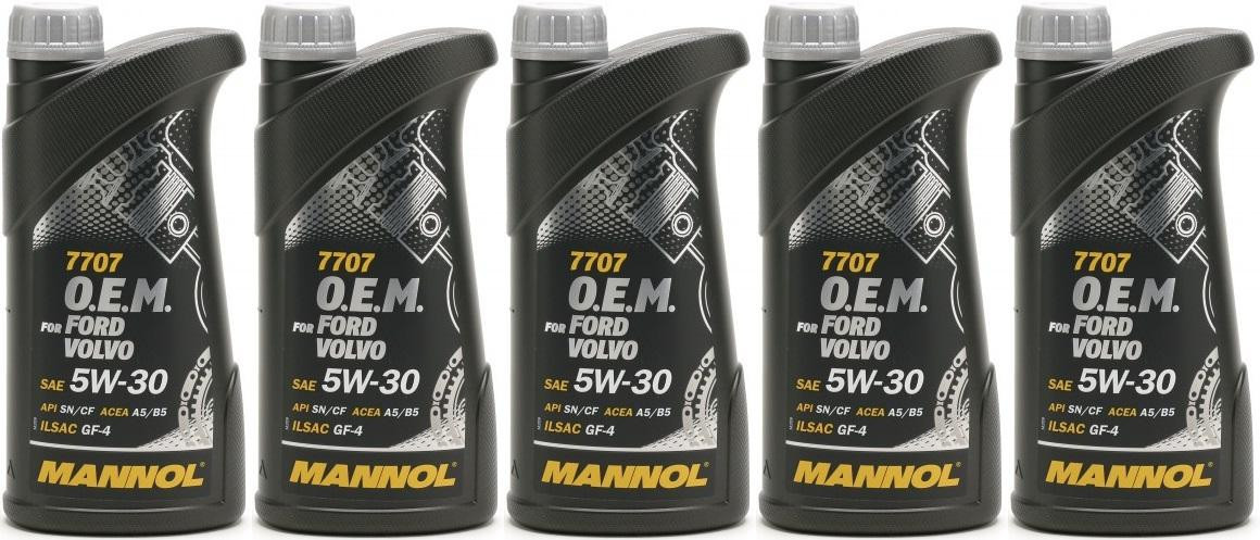 MANNOL 7707 O.E.M. 5W-30 Motoröl (Volvo/Ford) 5x 1l = 5 Liter