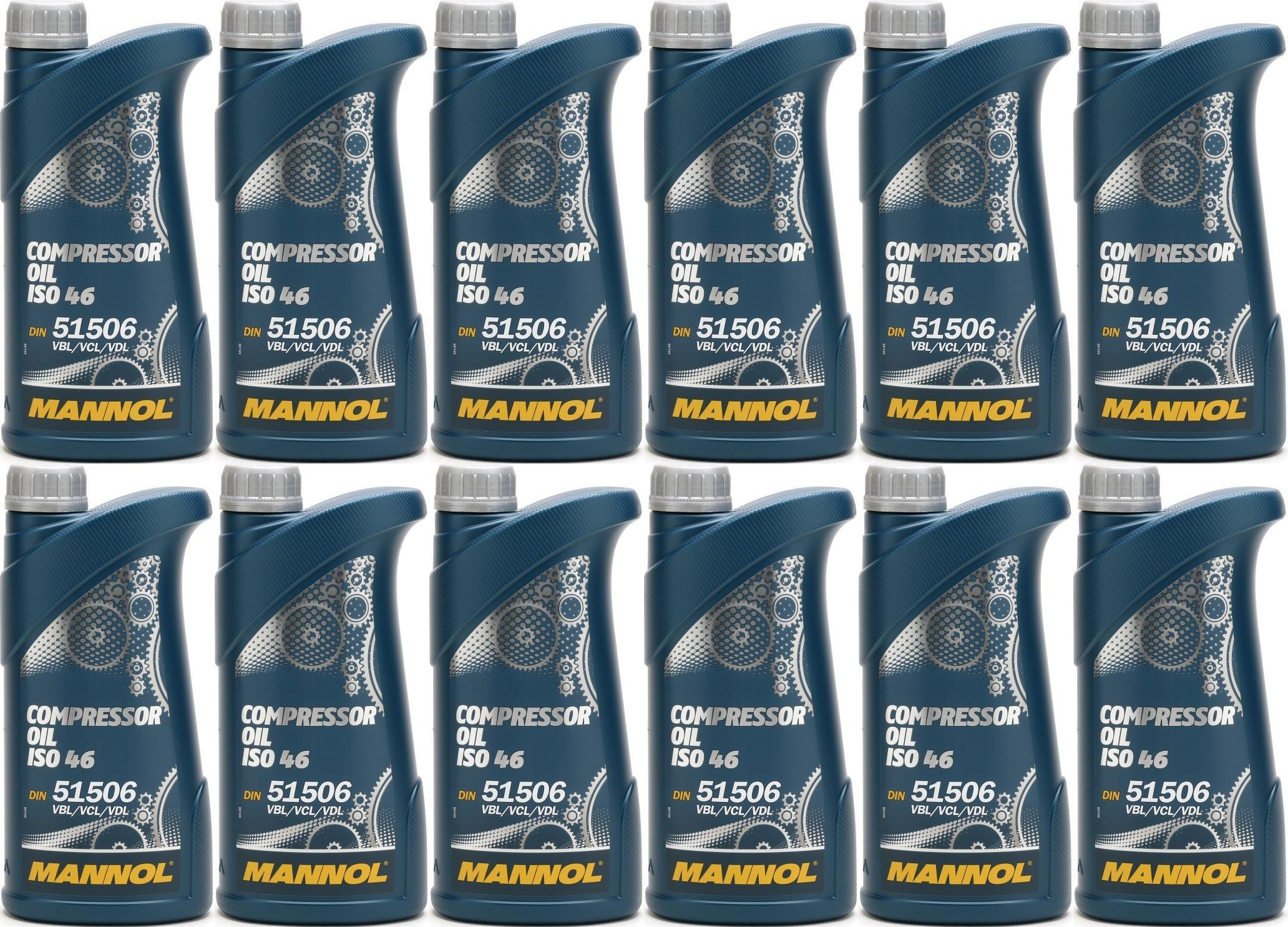 MANNOL Compressor Oil ISO 46 12x 1l = 12 Liter