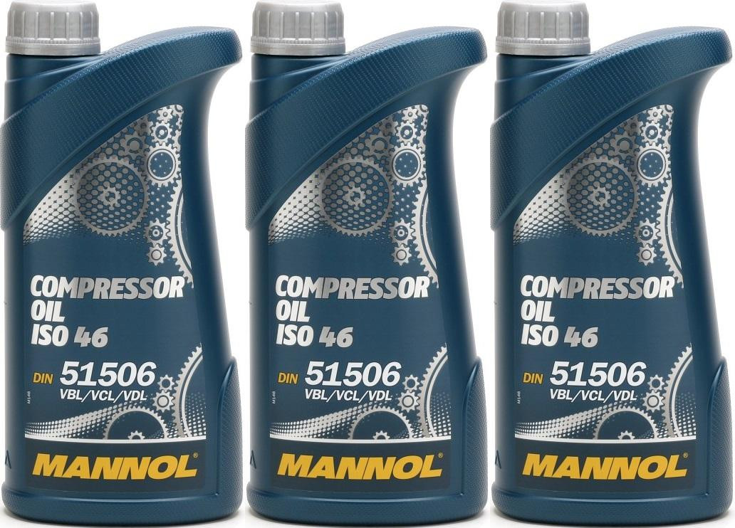 MANNOL Compressor Oil ISO 46 3x 1l = 3 Liter