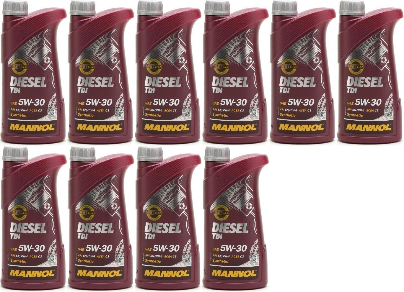 Mannol Diesel TDI 5W-30 Motoröl 10x 1l = 10 Liter