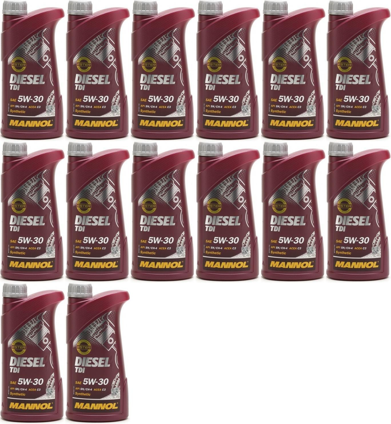 Mannol Diesel TDI 5W-30 Motoröl 14x 1l = 14 Liter