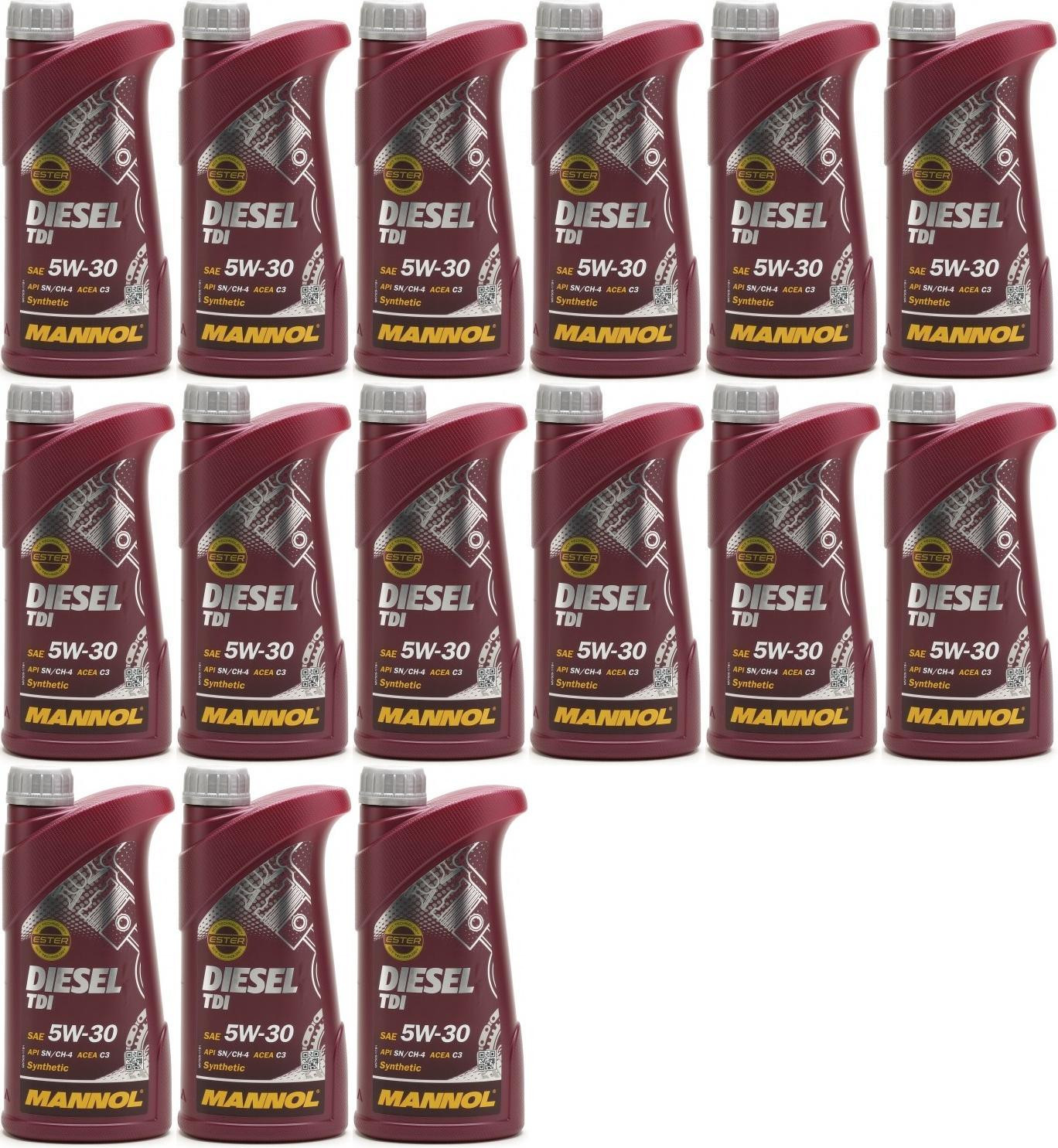 Mannol Diesel TDI 5W-30 Motoröl 15x 1l = 15 Liter