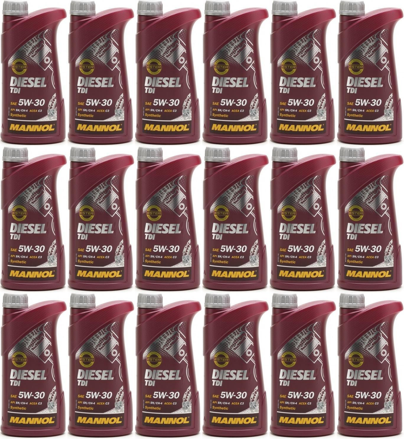 Mannol Diesel TDI 5W-30 Motoröl 18x 1l = 18 Liter