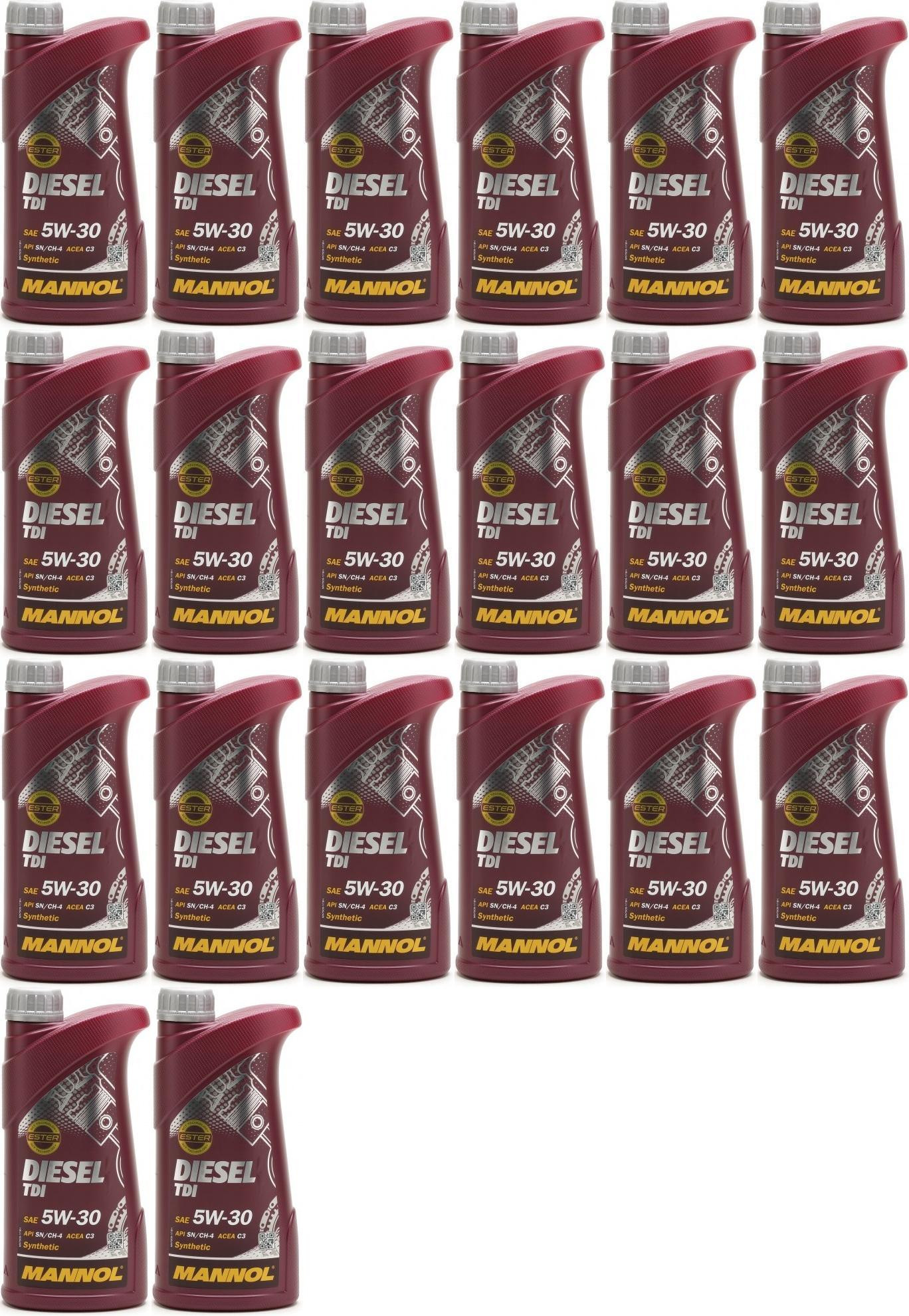 Mannol Diesel TDI 5W-30 Motoröl 20x 1l = 20 Liter