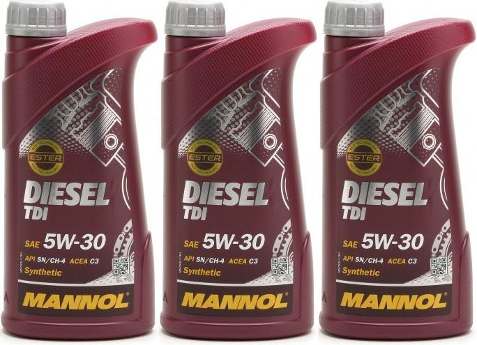 Mannol Diesel TDI 5W-30 Motoröl 3x 1l = 3 Liter