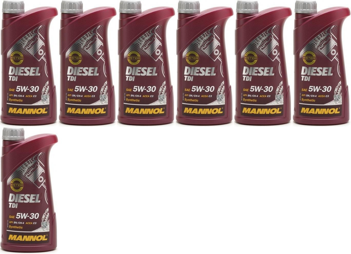 Mannol Diesel TDI 5W-30 Motoröl 7x 1l = 7 Liter