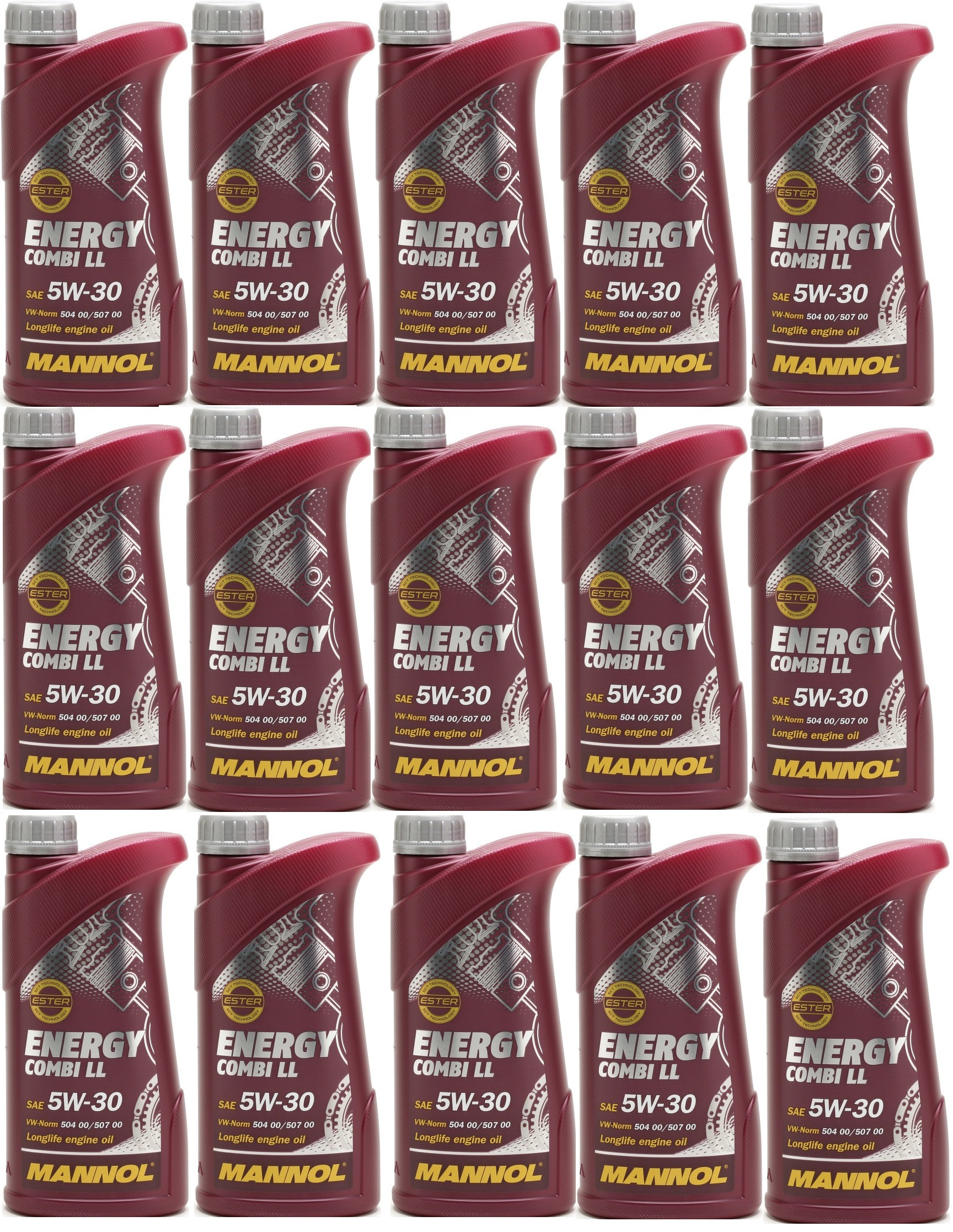 Mannol Energy Combi Longlife 5W-30 Motoröl 15x 1l = 15 Liter