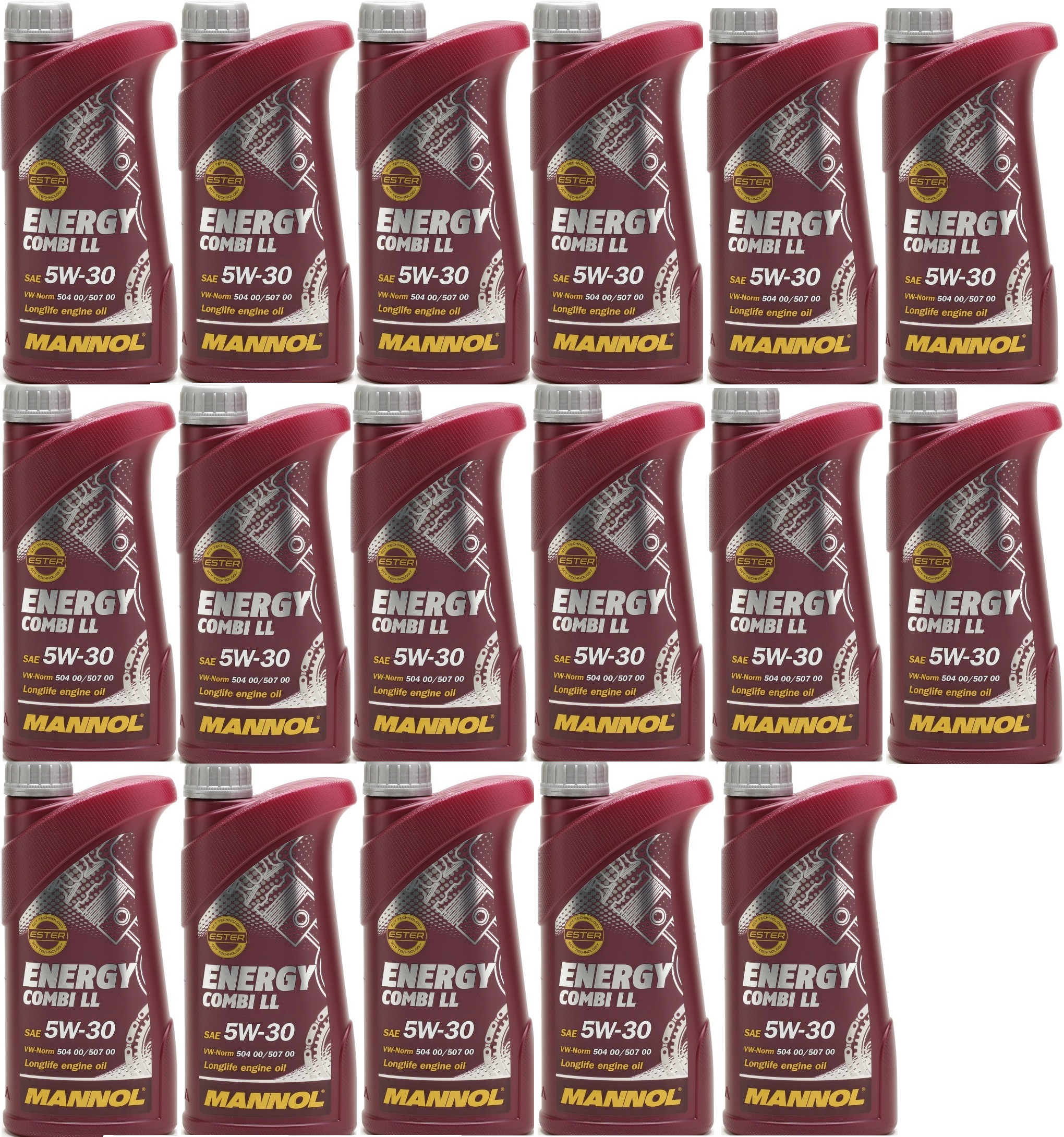 Mannol Energy Combi Longlife 5W-30 Motoröl 17x 1l = 17 Liter