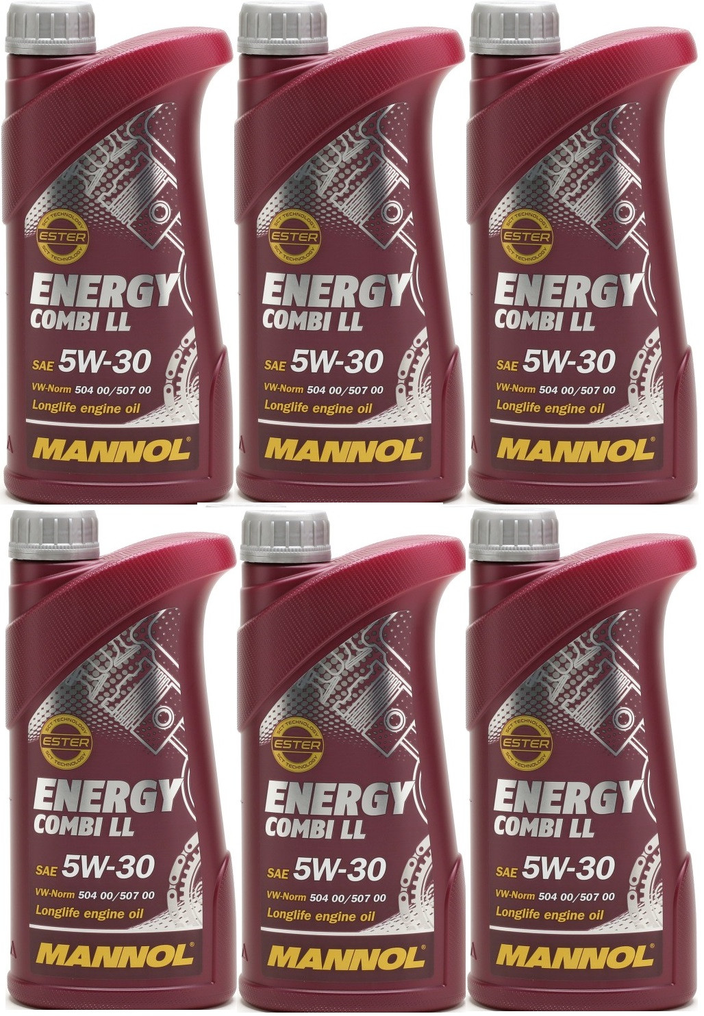 Mannol Energy Combi Longlife 5W-30 Motoröl 6x 1l = 6 Liter