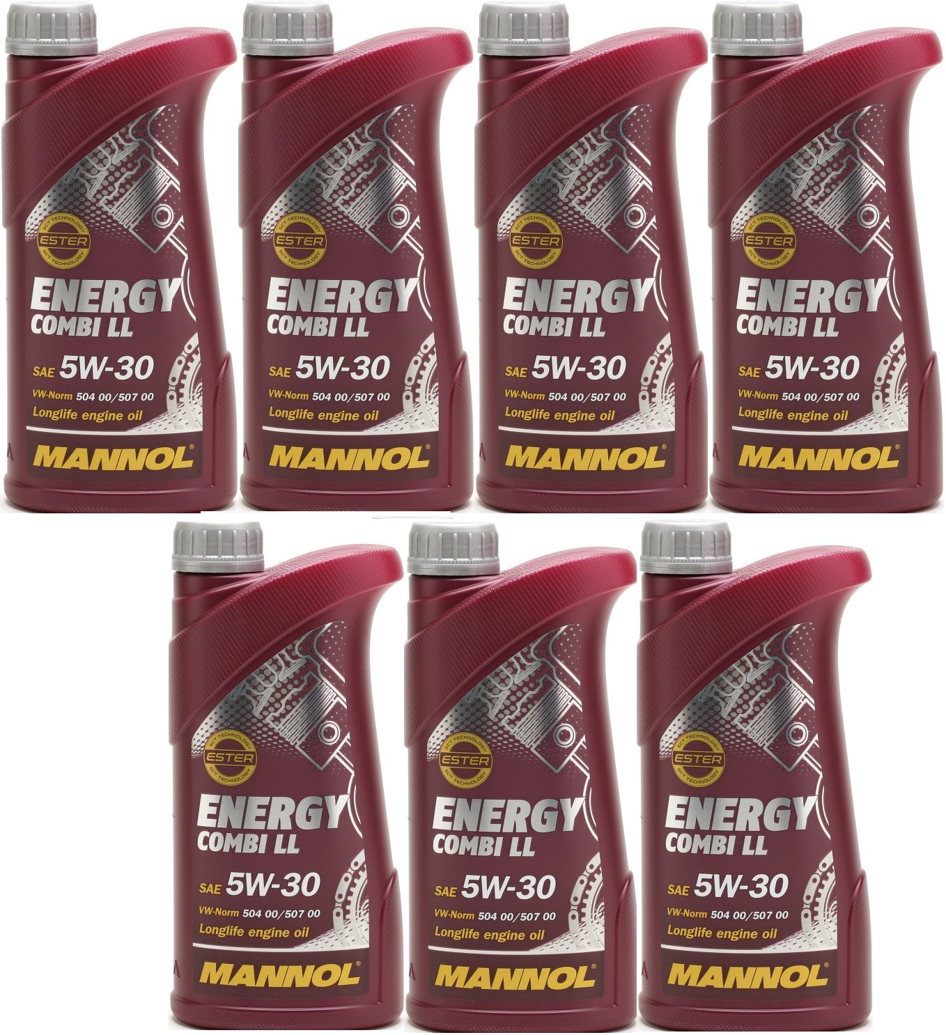 Mannol Energy Combi Longlife 5W-30 Motoröl 7x 1l = 7 Liter