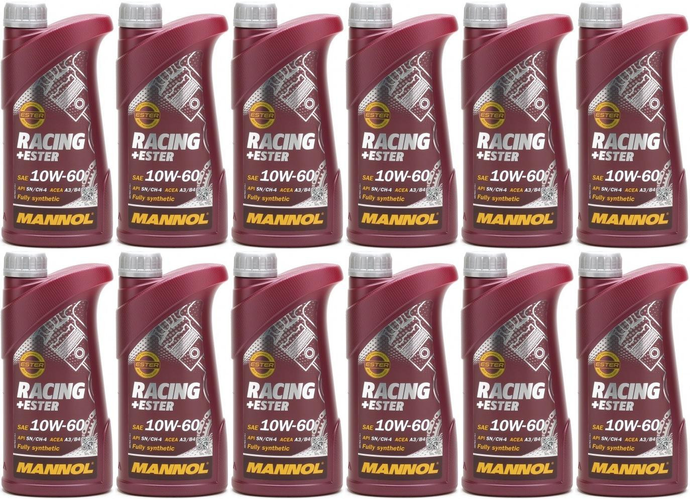 MANNOL Racing+Ester 10W-60 Motoröl 12x 1l = 12 Liter