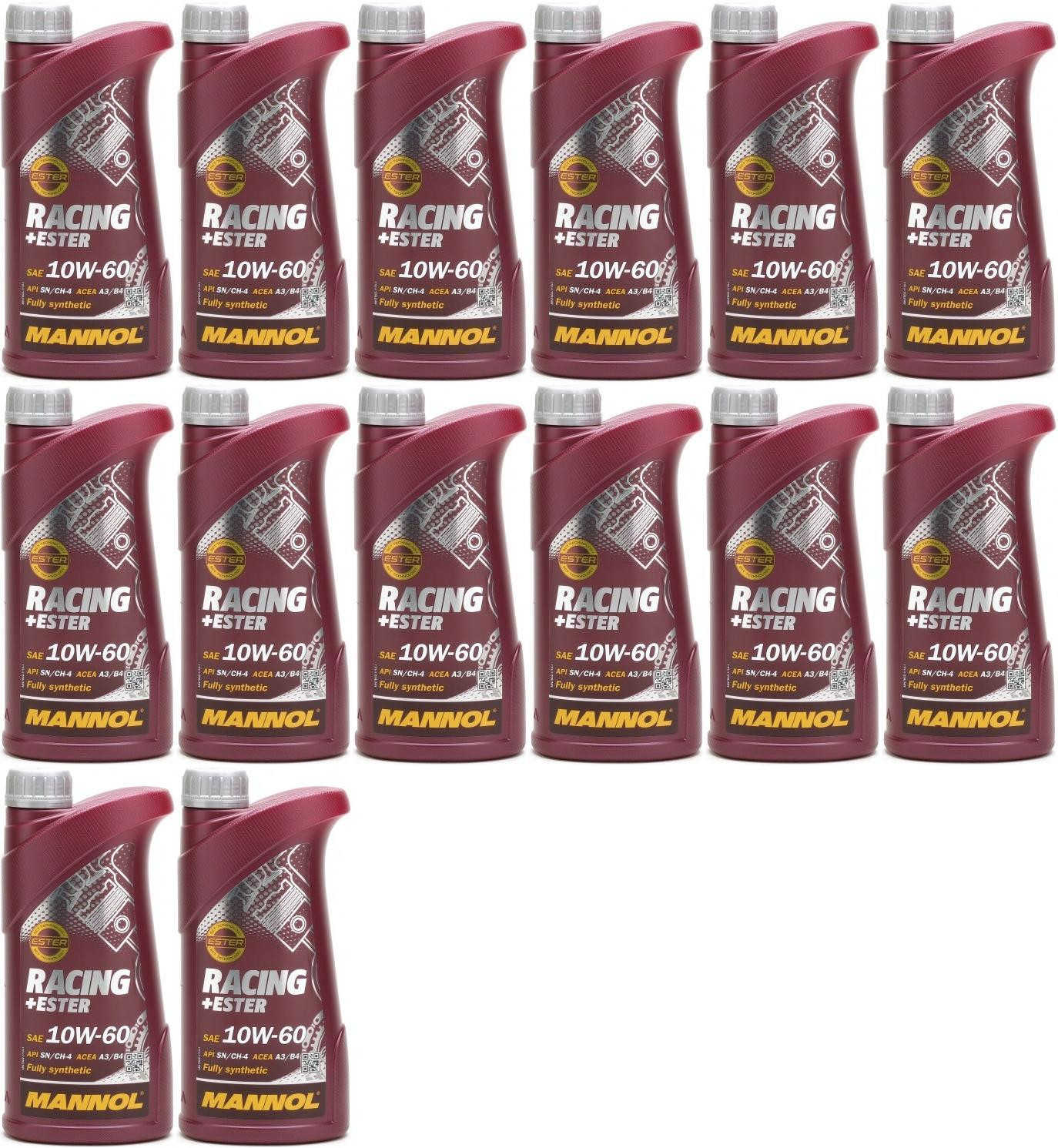 MANNOL Racing+Ester 10W-60 Motoröl 14x 1l = 14 Liter