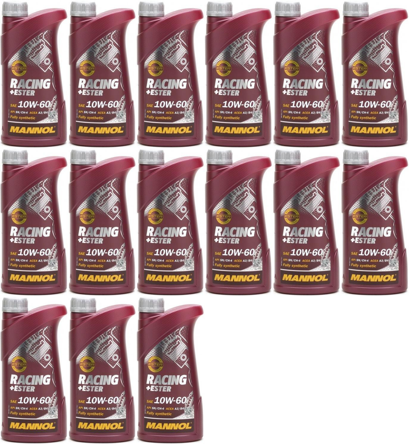 MANNOL Racing+Ester 10W-60 Motoröl 15x 1l = 15 Liter