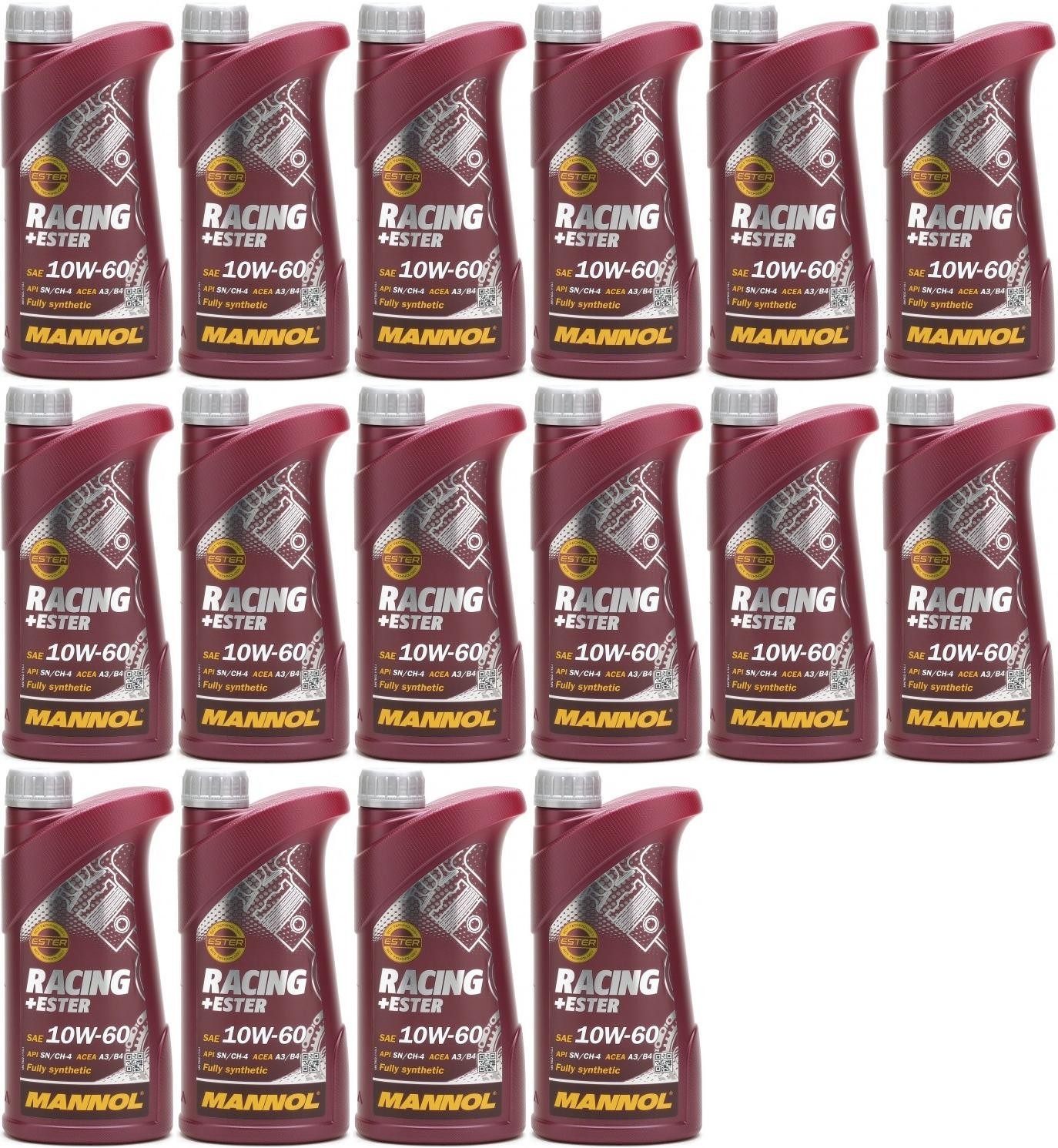 MANNOL Racing+Ester 10W-60 Motoröl 16x 1l = 16 Liter
