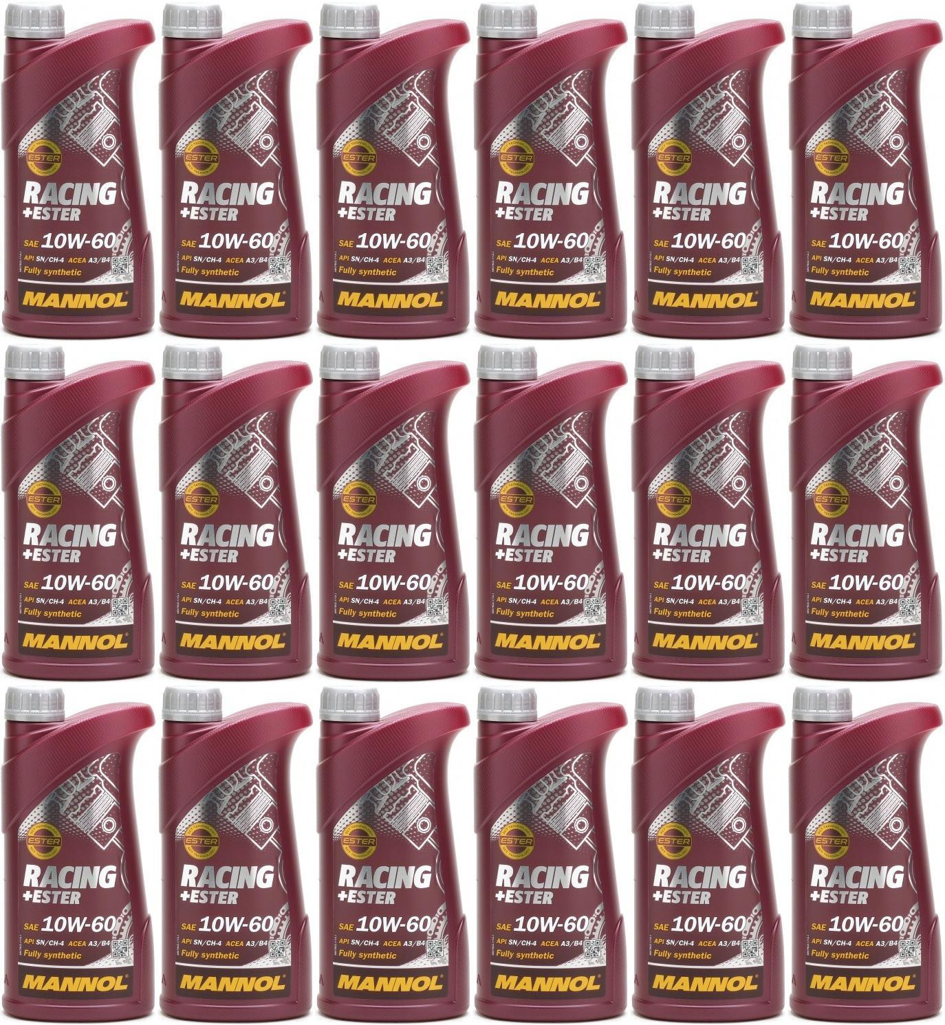 MANNOL Racing+Ester 10W-60 Motoröl 18x 1l = 18 Liter