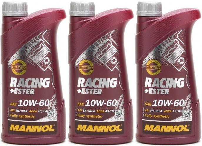 MANNOL Racing+Ester 10W-60 Motoröl 3x 1l = 3 Liter