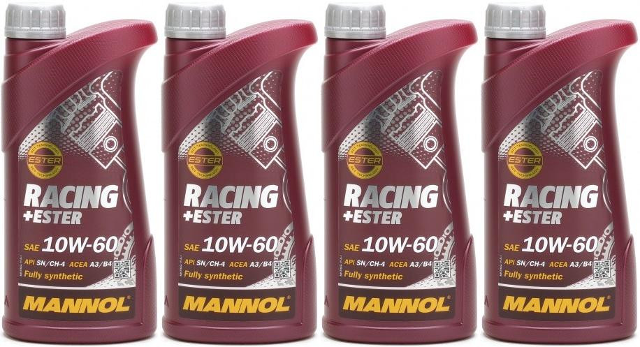MANNOL Racing+Ester 10W-60 Motoröl 4x 1l = 4 Liter