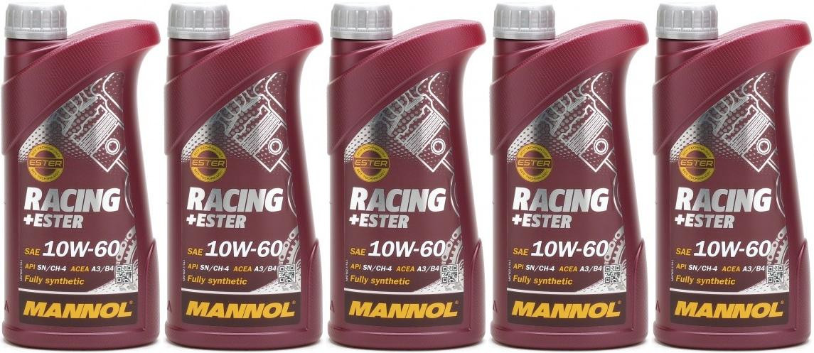 MANNOL Racing+Ester 10W-60 Motoröl 5x 1l = 5 Liter