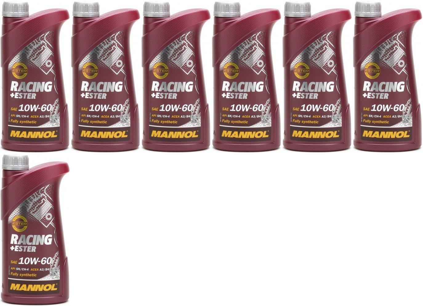 MANNOL Racing+Ester 10W-60 Motoröl 7x 1l = 7 Liter