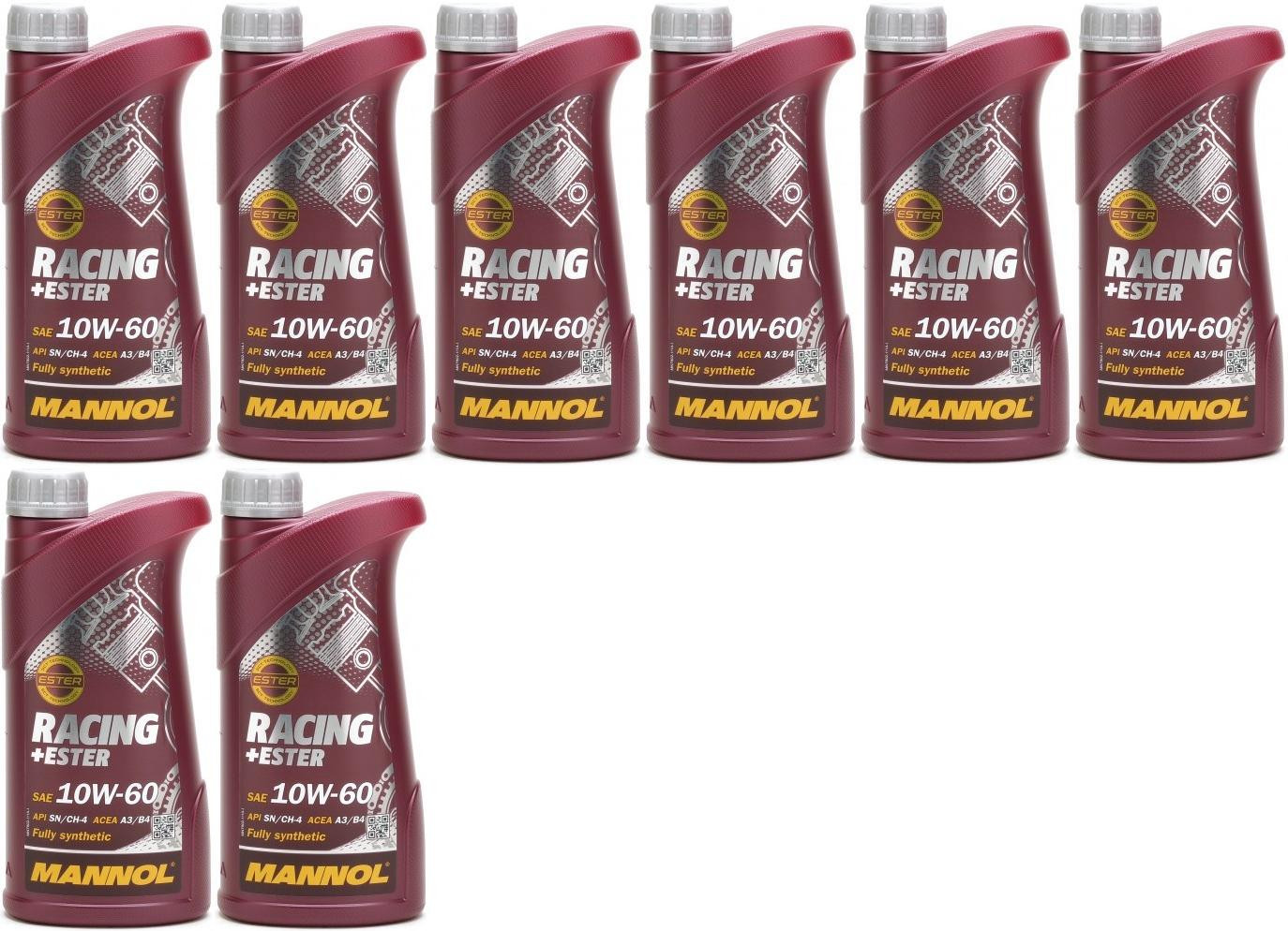 MANNOL Racing+Ester 10W-60 Motoröl 8x 1l = 8 Liter