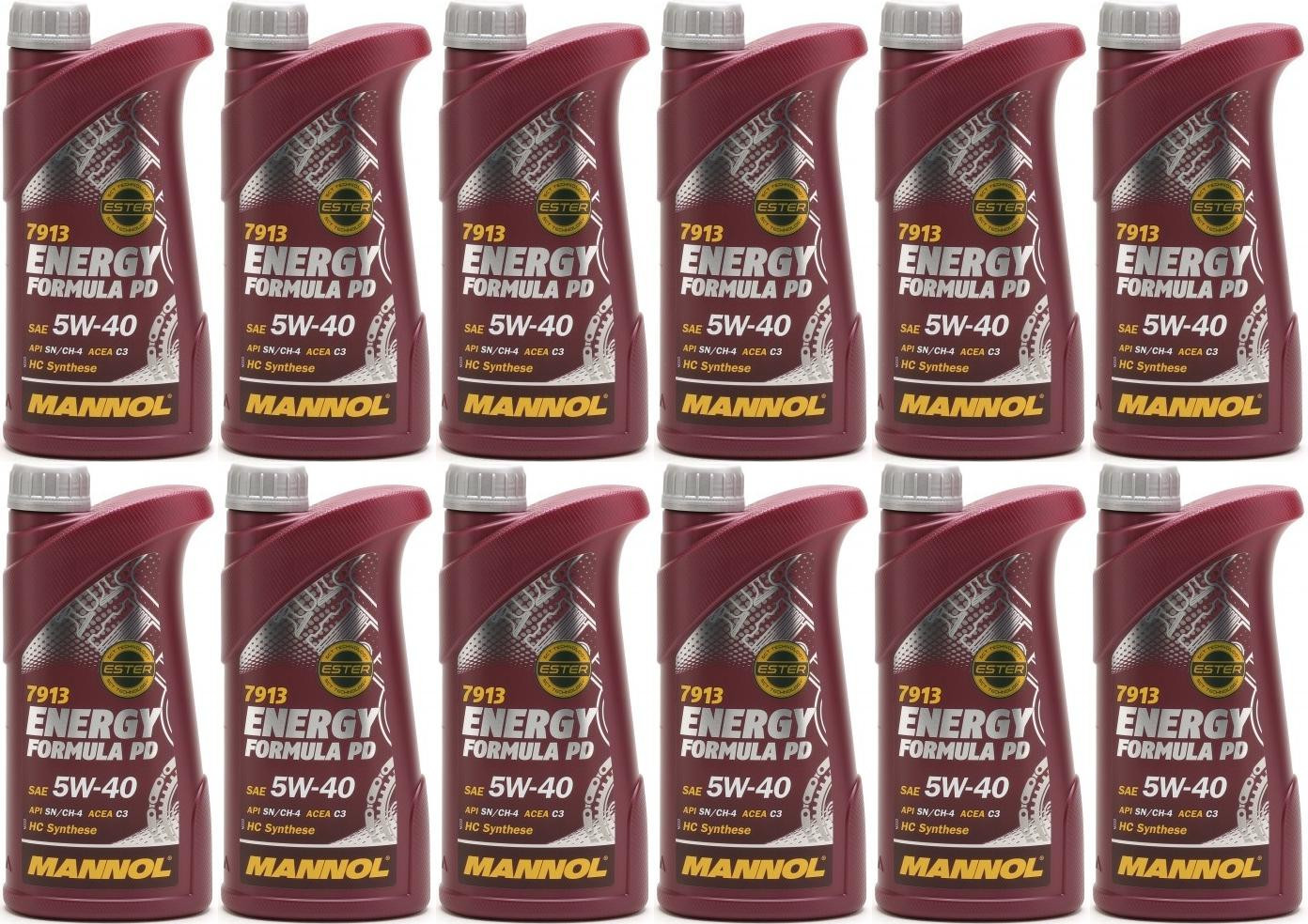 MANNOL Energy Formula PD 5W-40 Motoröl 12x 1l = 12 Liter
