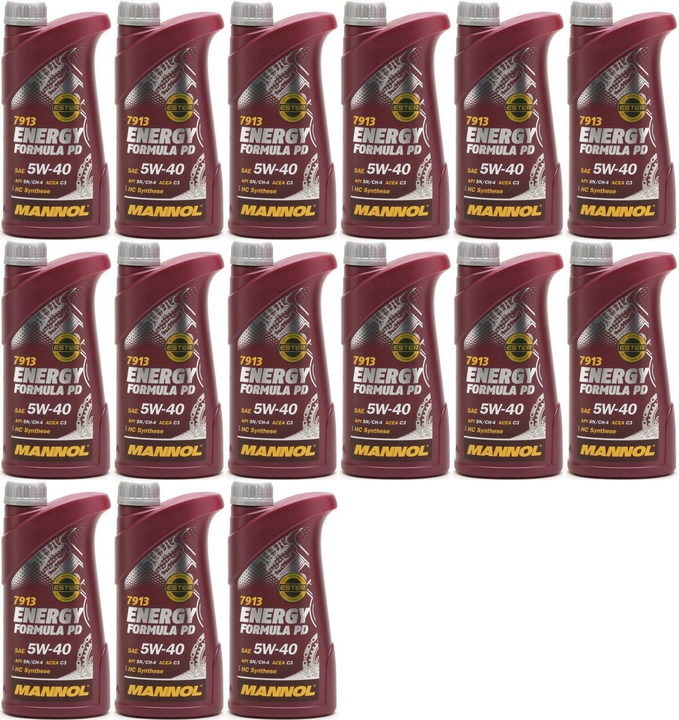 MANNOL Energy Formula PD 5W-40 Motoröl 15x 1l = 15 Liter