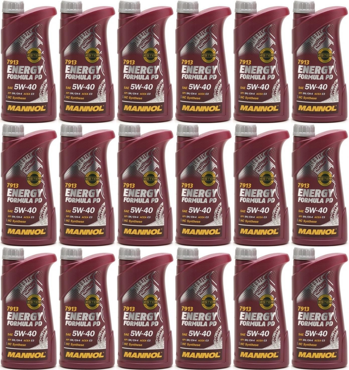MANNOL Energy Formula PD 5W-40 Motoröl 18x 1l = 18 Liter