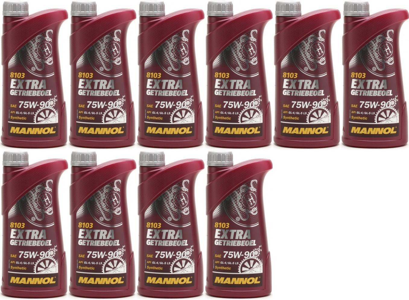 MANNOL Extra Getriebeoel 75W-90 API GL 4/GL 5 LS 10x 1l = 10 Liter