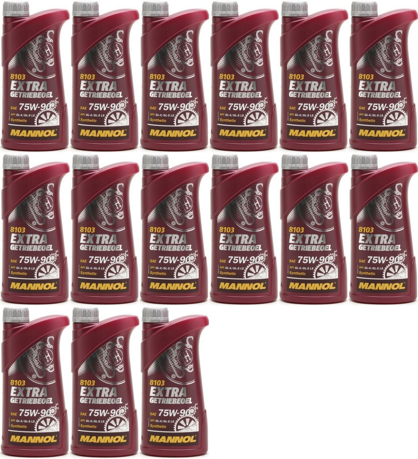 MANNOL Extra Getriebeoel 75W-90 API GL 4/GL 5 LS 15x 1l = 15 Liter